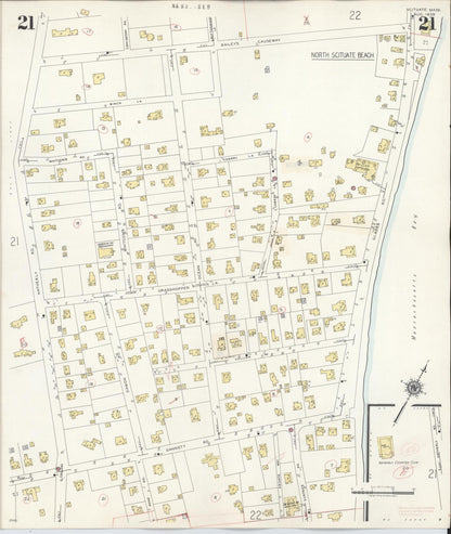Sanborn Fire Insurance Map from Scituate, Plymouth County, Massachusetts (1944), Sheet #0021 - Complete Map Set gallery image, historic Sanborn map, vintage wall art, Massachusetts Massachusetts