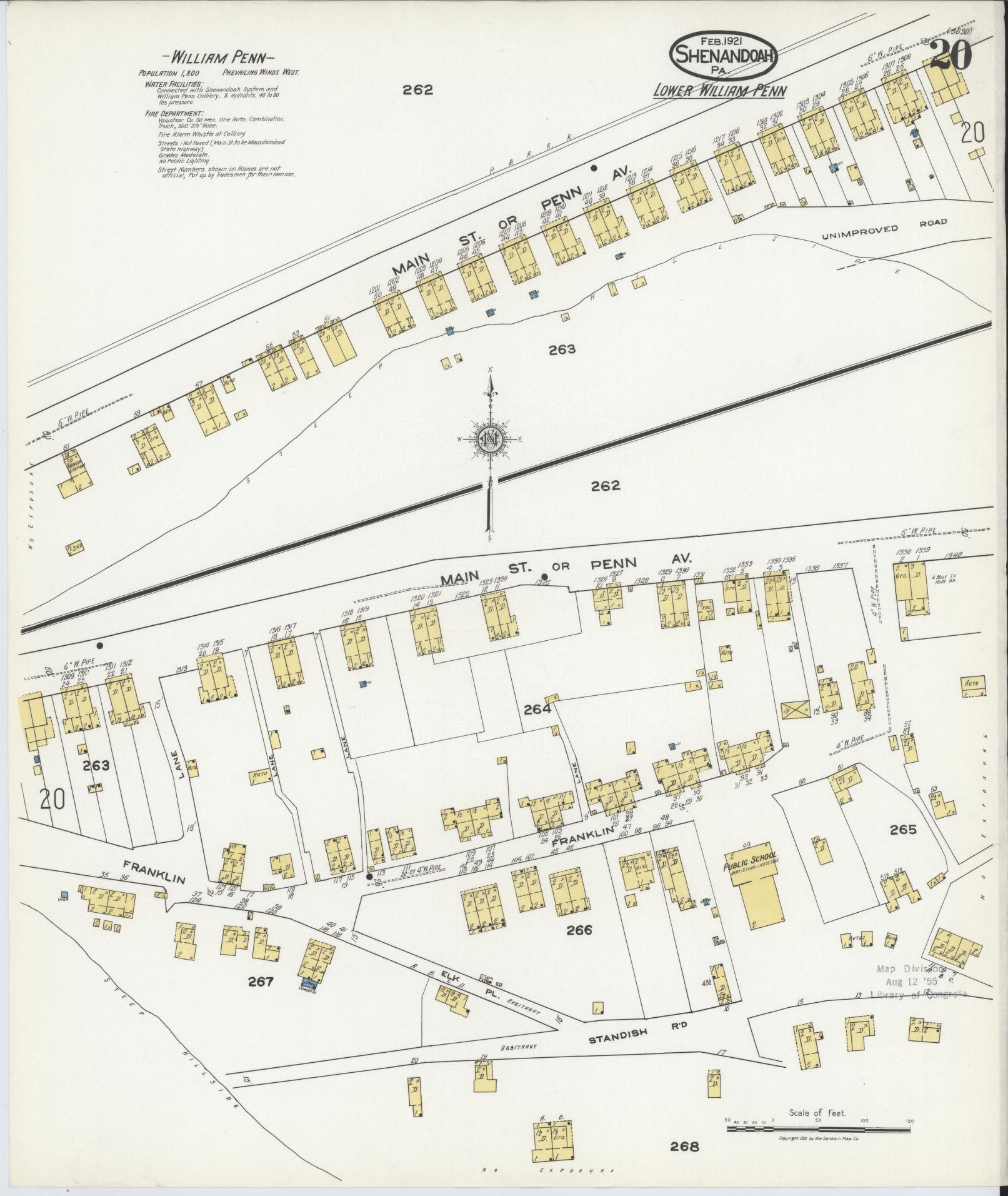 Sanborn Fire Insurance Map from Shenandoah, Schuylkill County, Pennsylvania (1921), Sheet #0020 - Complete Map Set gallery image, historic Sanborn map, vintage wall art, Pennsylvania Pennsylvania