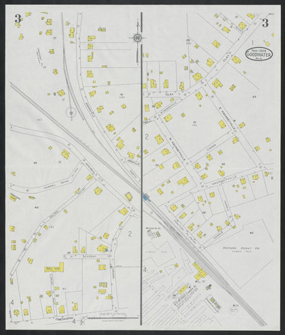Sanborn Fire Insurance Map from Goodwater, Coosa County, Alabama (1928), Sheet #0003 - Complete Map Set gallery image, historic Sanborn map, vintage wall art, Alabama Alabama