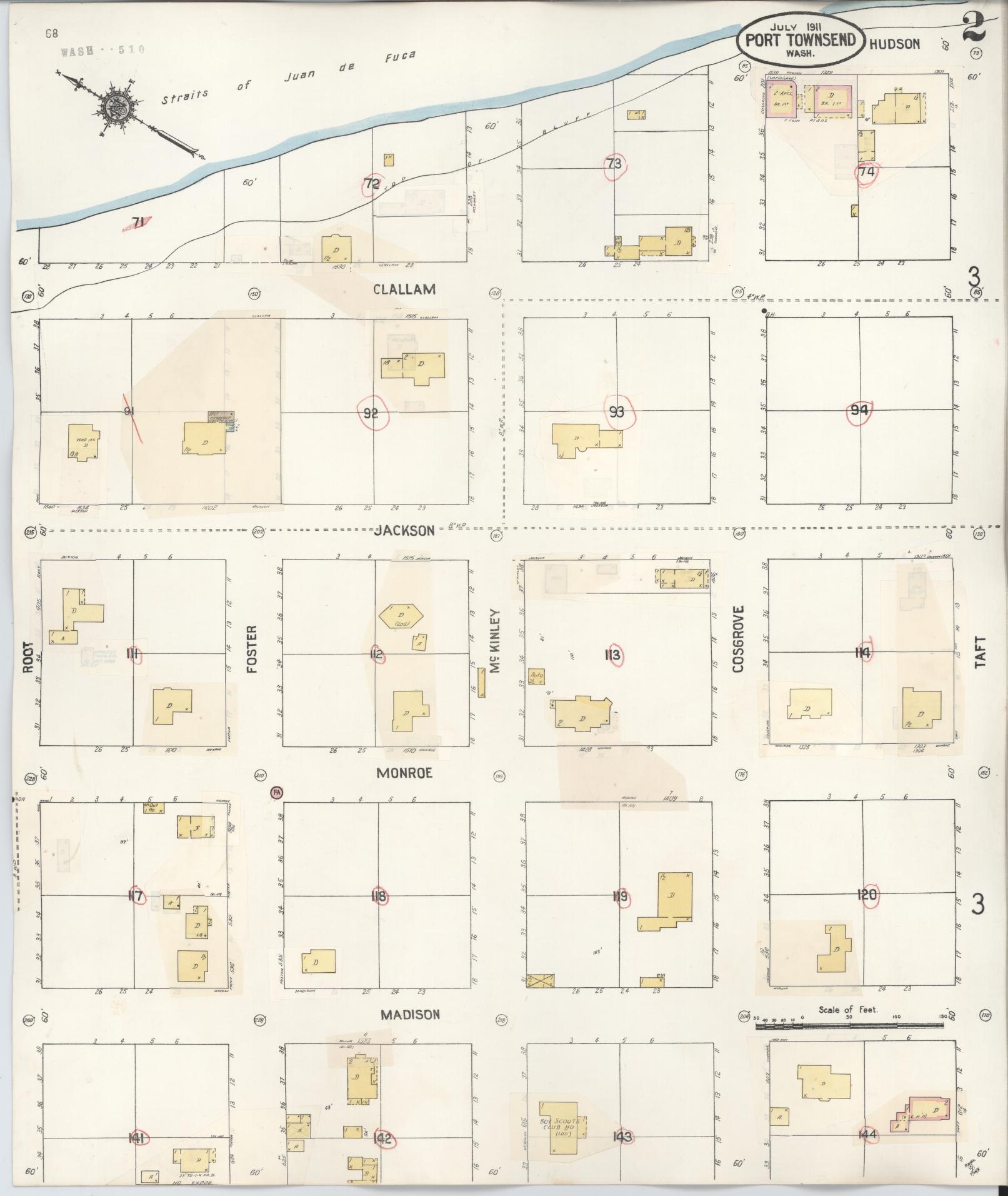 Sanborn Fire Insurance Map from Port Townsend, Jefferson County, Washington (1949), Sheet #0002 - Complete Map Set gallery image, historic Sanborn map, vintage wall art, Washington Washington
