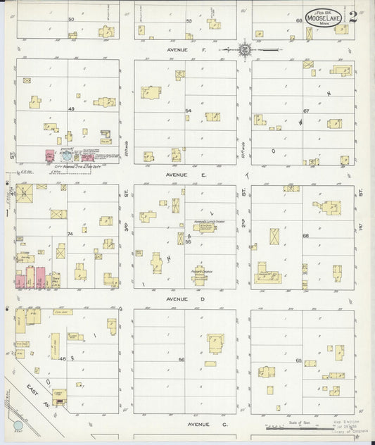 Sanborn Fire Insurance Map from Moose Lake, Carlton County, Minnesota (1914), Sheet #0002 - Historic Sanborn Fire Insurance Map Print, vintage old map wall art, antique decor, genealogy gift, Minnesota Minnesota map