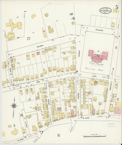 Sanborn Fire Insurance Map from Peekskill, Westchester County, New York (1911), Sheet #0005 - Complete Map Set gallery image, historic Sanborn map, vintage wall art, New York New York