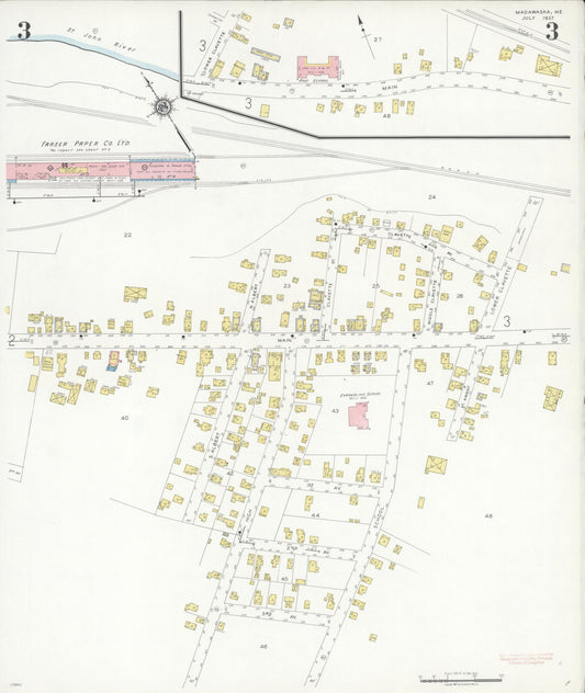 Sanborn Fire Insurance Map from Madawaska, Aroostook County, Maine (1937), Sheet #0003 - Historic Sanborn Fire Insurance Map Print, vintage old map wall art, antique decor, genealogy gift, Maine Maine map