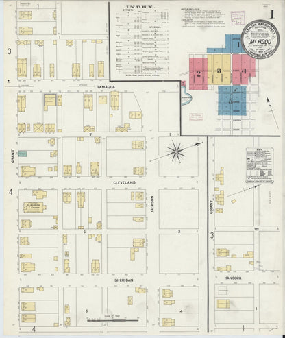 Sanborn Fire Insurance Map from McAdoo, Schuylkill County, Pennsylvania (1907), Sheet #0001 - Complete Map Set gallery image, historic Sanborn map, vintage wall art, Pennsylvania Pennsylvania