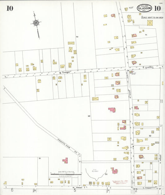 Sanborn Fire Insurance Map from Glasgow, Barren County, Kentucky (1923), Sheet #0010 - Historic Sanborn Fire Insurance Map Print, vintage old map wall art, antique decor, genealogy gift, Kentucky Kentucky map
