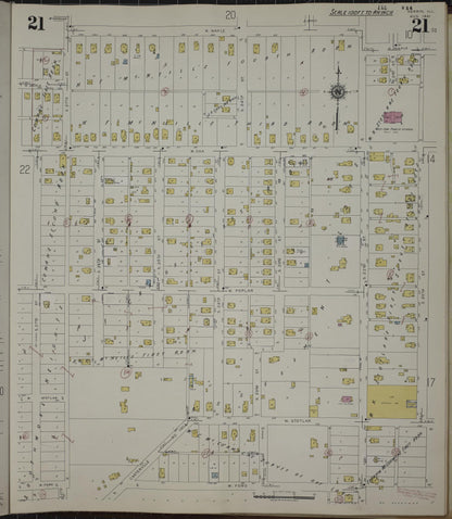 Sanborn Fire Insurance Map from Herrin, Williamson County, Illinois (1947), Sheet #0021 - Historic Sanborn Fire Insurance Map Print, vintage old map wall art, antique decor, genealogy gift, Illinois Illinois map