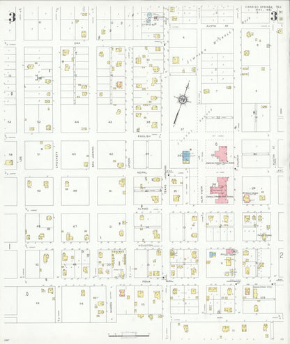 Sanborn Fire Insurance Map from Carrizo Springs, Dimmit County, Texas (1933), Sheet #0003 - Historic Sanborn Fire Insurance Map Print, vintage old map wall art, antique decor, genealogy gift, Texas Texas map