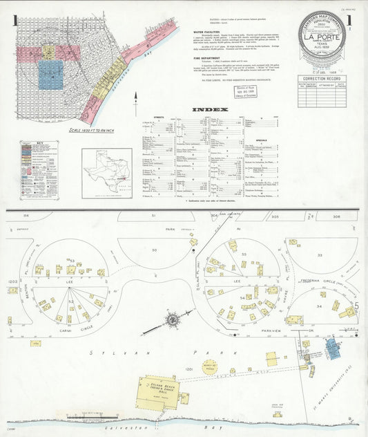 Sanborn Fire Insurance Map from La Porte, Harris County, Texas (1939), Sheet #0001 - Complete Map Set gallery image, historic Sanborn map, vintage wall art, Texas Texas