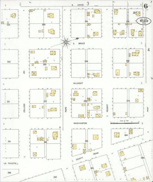 Sanborn Fire Insurance Map from Wilbur, Lincoln County, Washington (1909), Sheet #0006 - Historic Sanborn Fire Insurance Map Print, vintage old map wall art, antique decor, genealogy gift, Washington Washington map