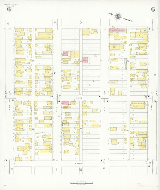 Sanborn Fire Insurance Map from Leadville, Lake County, Colorado (1937), Sheet #0006 - Historic Sanborn Fire Insurance Map Print, vintage old map wall art, antique decor, genealogy gift, Colorado Colorado map