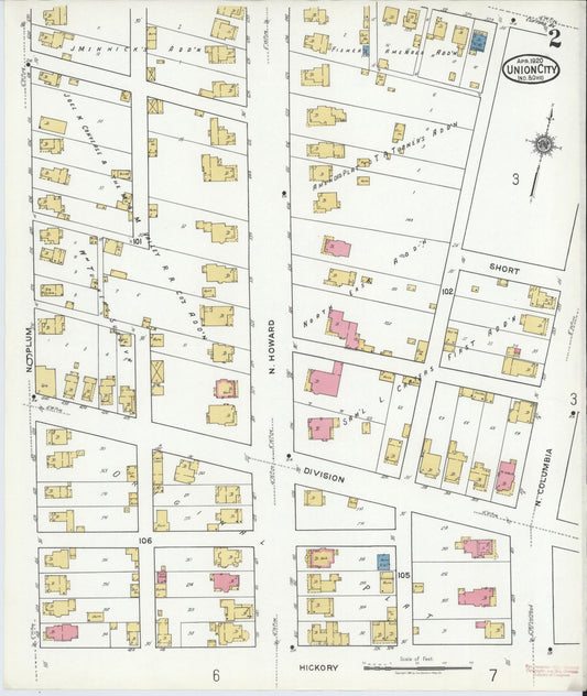 Sanborn Fire Insurance Map from Union City, Randolph County, Indiana (1920), Sheet #0002 - Historic Sanborn Fire Insurance Map Print, vintage old map wall art, antique decor, genealogy gift, Indiana Indiana map