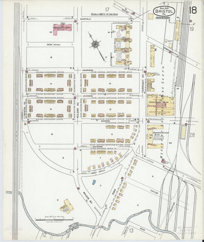 Sanborn Fire Insurance Map from Bristol, Bucks County, Pennsylvania (1927), Sheet #0018 - Historic Sanborn Fire Insurance Map Print, vintage old map wall art, antique decor, genealogy gift, Pennsylvania Pennsylvania map