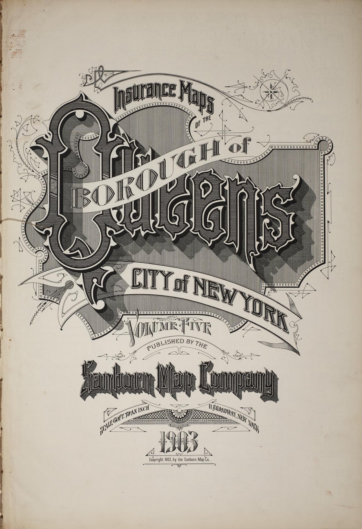 Sanborn Fire Insurance Map from Queens, Queens County, New York (1903), Sheet #0001 - Historic Sanborn Fire Insurance Map Print, vintage old map wall art, antique decor, genealogy gift, New York New York map