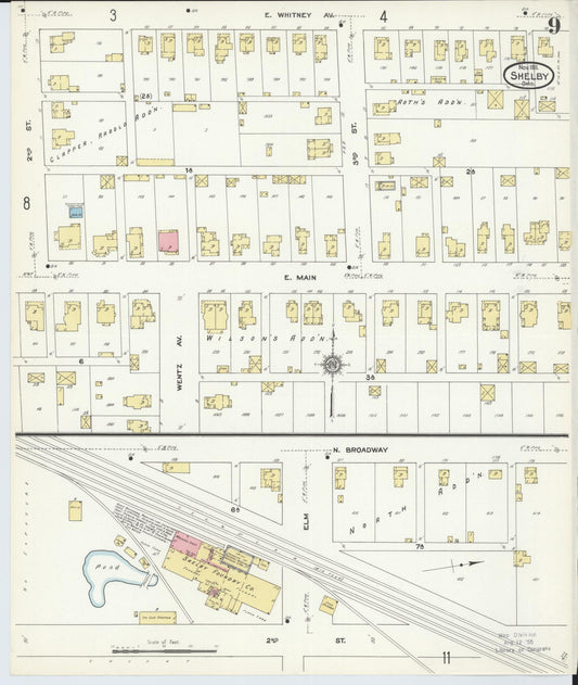 Sanborn Fire Insurance Map from Shelby, Richland County, Ohio (1911), Sheet #0009 - Historic Sanborn Fire Insurance Map Print, vintage old map wall art, antique decor, genealogy gift, Ohio Ohio map