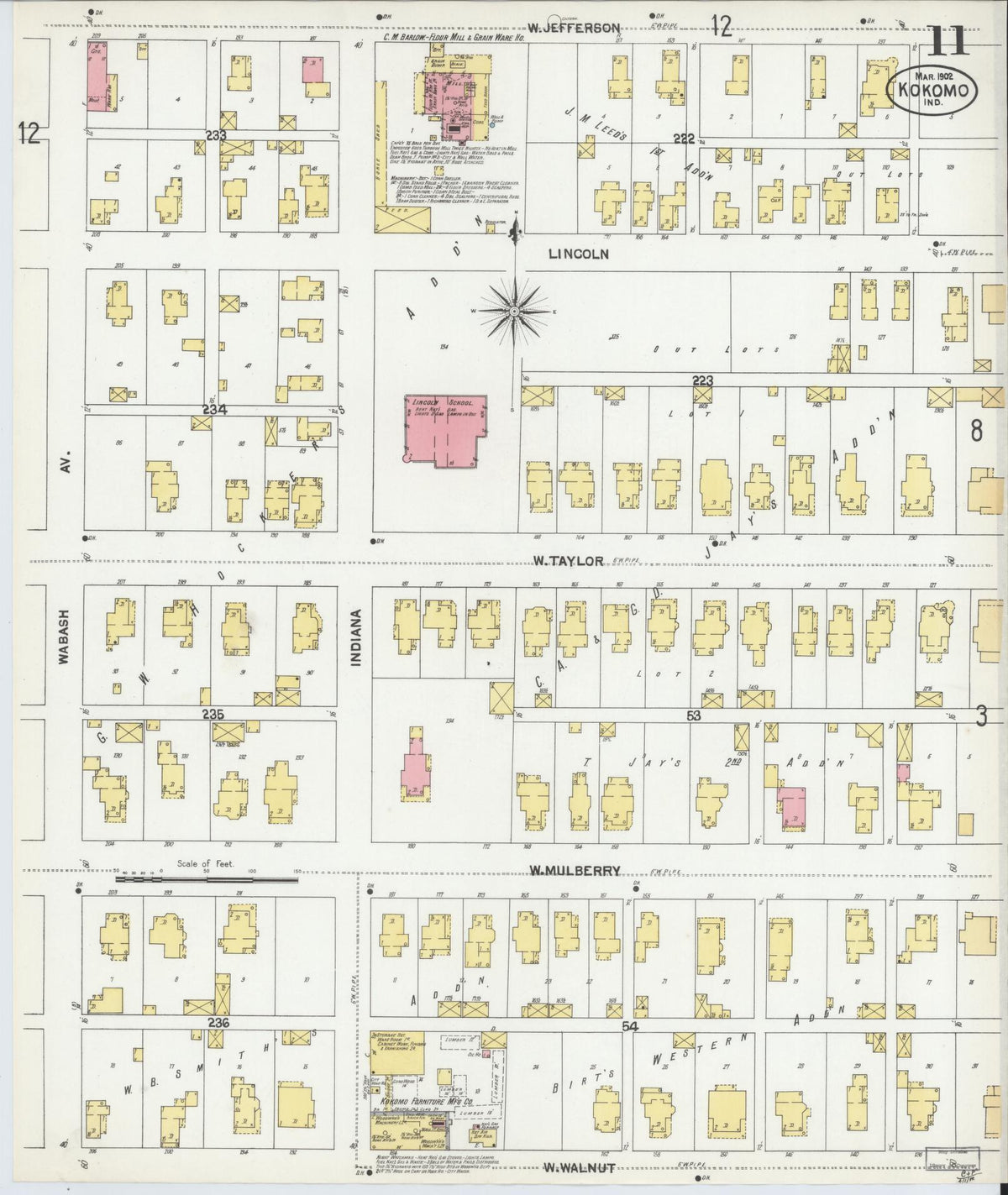 Sanborn Fire Insurance Map from Kokomo, Howard County, Indiana (1902), Sheet #0011 - Historic Sanborn Fire Insurance Map Print, vintage old map wall art, antique decor, genealogy gift, Indiana Indiana map