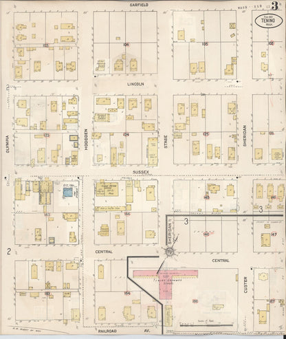 Sanborn Fire Insurance Map from Tenino, Thurston County, Washington (1942), Sheet #0003 - Complete Map Set gallery image, historic Sanborn map, vintage wall art, Washington Washington