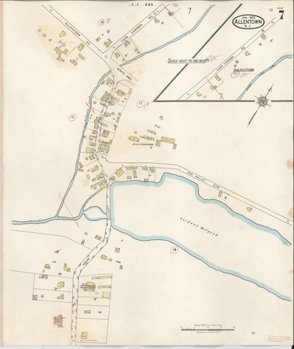 Sanborn Fire Insurance Map from Allentown, Monmouth County, New Jersey (1940), Sheet #0007 - Complete Map Set gallery image, historic Sanborn map, vintage wall art, New Jersey New Jersey