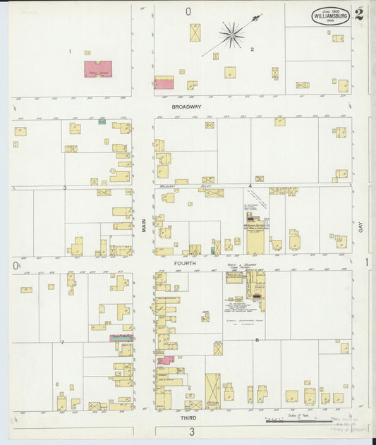 Sanborn Fire Insurance Map from Williamsburg, Clermont County, Ohio (1900), Sheet #0002 - Historic Sanborn Fire Insurance Map Print, vintage old map wall art, antique decor, genealogy gift, Ohio Ohio map