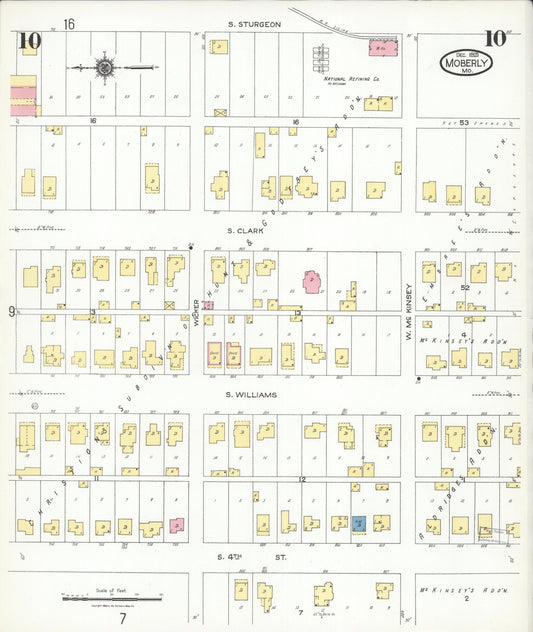 Sanborn Fire Insurance Map from Moberly, Randolph County, Missouri (1923), Sheet #0010 - Historic Sanborn Fire Insurance Map Print, vintage old map wall art, antique decor, genealogy gift, Missouri Missouri map