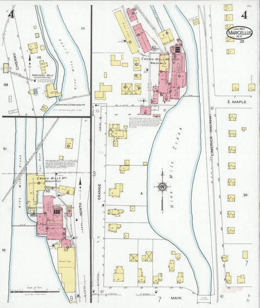 Sanborn Fire Insurance Map from Marcellus, Onondaga County, New York (1927), Sheet #0004 - Historic Sanborn Fire Insurance Map Print, vintage old map wall art, antique decor, genealogy gift, New York New York map