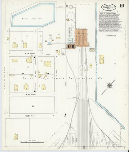 Sanborn Fire Insurance Map from Somerville, Burleson County, Texas (1910), Sheet #0010 - Complete Map Set gallery image, historic Sanborn map, vintage wall art, Texas Texas