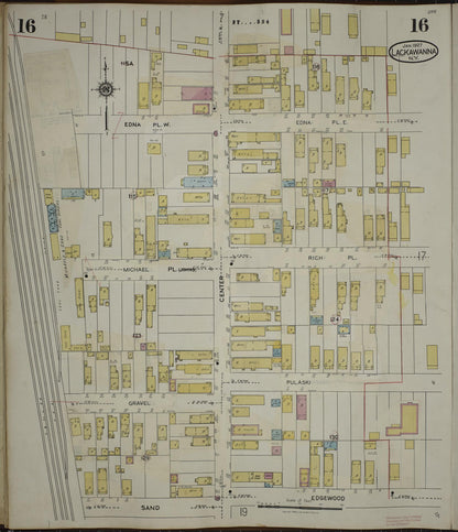 Sanborn Fire Insurance Map from Lackawanna, Erie County, New York (1950), Sheet #0016 - Historic Sanborn Fire Insurance Map Print, vintage old map wall art, antique decor, genealogy gift, New York New York map