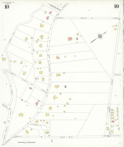 Sanborn Fire Insurance Map from Westhampton, Henrico County, Virginia (1931), Sheet #0010 - Complete Map Set gallery image, historic Sanborn map, vintage wall art, Virginia Virginia