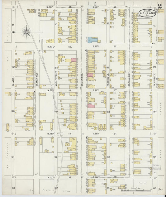 Sanborn Fire Insurance Map from Ashland, Schuylkill County, Pennsylvania (1896), Sheet #0002 - Historic Sanborn Fire Insurance Map Print, vintage old map wall art, antique decor, genealogy gift, Pennsylvania Pennsylvania map