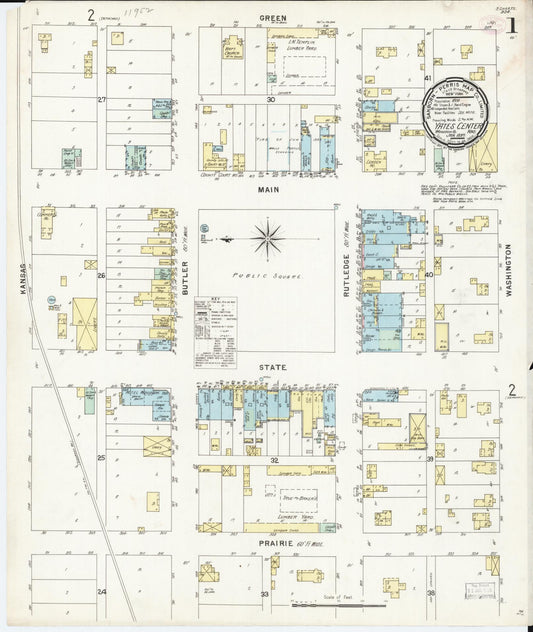 Sanborn Fire Insurance Map from Yates Center, Woodson County, Kansas. (1897) – Historic Sanborn Fire Insurance Map Print