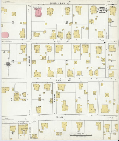Sanborn Fire Insurance Map from Dawson, Terrell County, Georgia (1920), Sheet #0007 - Complete Map Set gallery image, historic Sanborn map, vintage wall art, Georgia Georgia