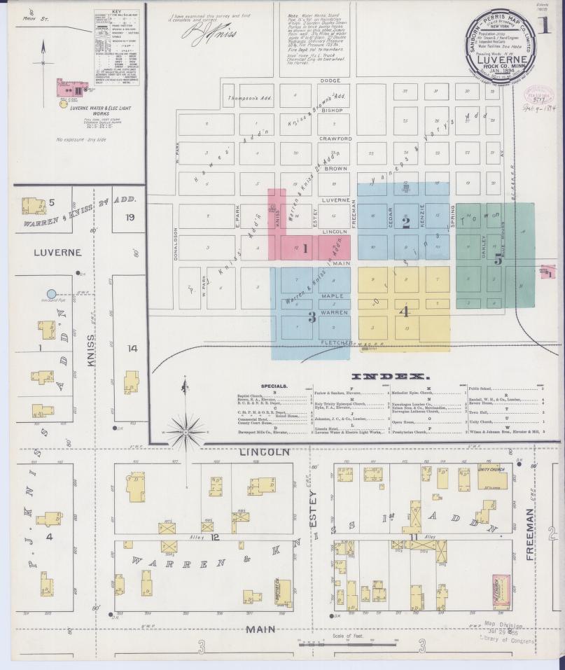 Sanborn Fire Insurance Map from Luverne, Rock County, Minnesota. (1894) – Map View