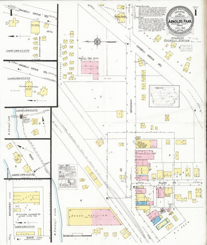 Sanborn Fire Insurance Map from Arnold's Park, Dickinson County, Iowa (1930), Sheet #0001 - Historic Sanborn Fire Insurance Map Print