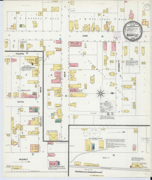 Sanborn Fire Insurance Map from Minden City, Sanilac County, Michigan (1901), Sheet #0001 - Historic Sanborn Fire Insurance Map Print, vintage old map wall art, antique decor, genealogy gift, Michigan Michigan map
