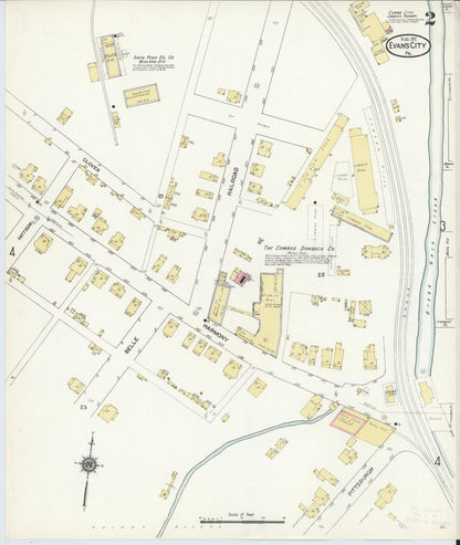 Sanborn Fire Insurance Map from Evans City, Butler County, Pennsylvania (1912), Sheet #0002 - Historic Sanborn Fire Insurance Map Print, vintage old map wall art, antique decor, genealogy gift, Pennsylvania Pennsylvania map