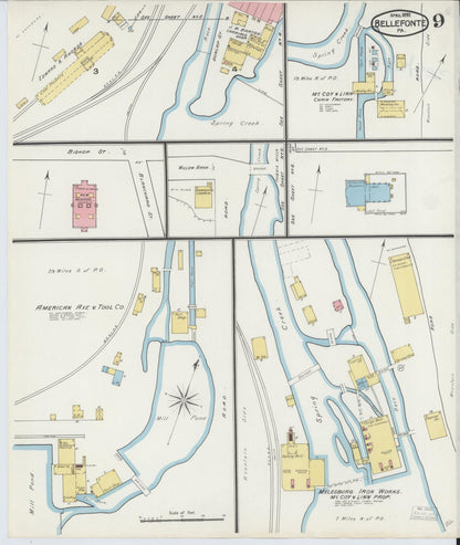 Sanborn Fire Insurance Map from Bellefonte, Centre County, Pennsylvania (1892), Sheet #0009 - Complete Map Set gallery image, historic Sanborn map, vintage wall art, Pennsylvania Pennsylvania
