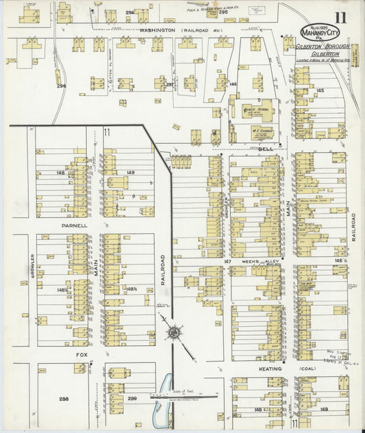 Sanborn Fire Insurance Map from Mahanoy City, Schuylkill County, Pennsylvania (1920), Sheet #0011 - Historic Sanborn Fire Insurance Map Print, vintage old map wall art, antique decor, genealogy gift, Pennsylvania Pennsylvania map