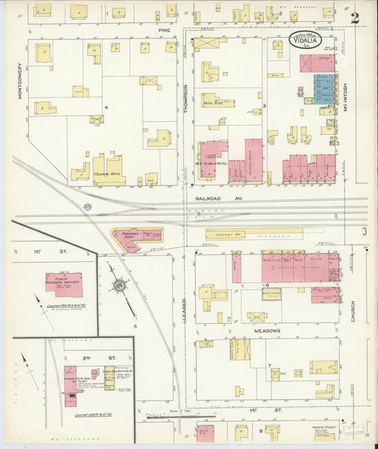 Sanborn Fire Insurance Map from Vidalia, Toombs County, Georgia (1913), Sheet #0002 - Historic Sanborn Fire Insurance Map Print, vintage old map wall art, antique decor, genealogy gift, Georgia Georgia map