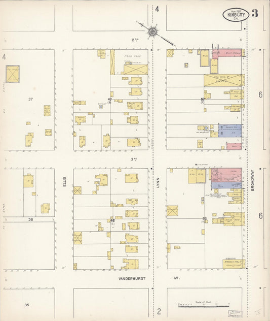 Sanborn Fire Insurance Map from King City, Monterey County, California (1910), Sheet #0003 - Historic Sanborn Fire Insurance Map Print, vintage old map wall art, antique decor, genealogy gift, California California map