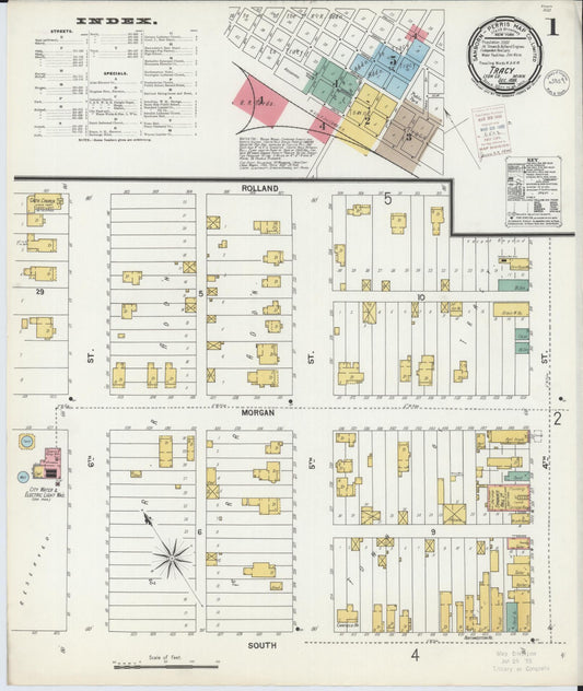 Sanborn Fire Insurance Map from Tracy, Lyon County, Minnesota (1899), Sheet #0001 - Historic Sanborn Fire Insurance Map Print, vintage old map wall art, antique decor, genealogy gift, Minnesota Minnesota map
