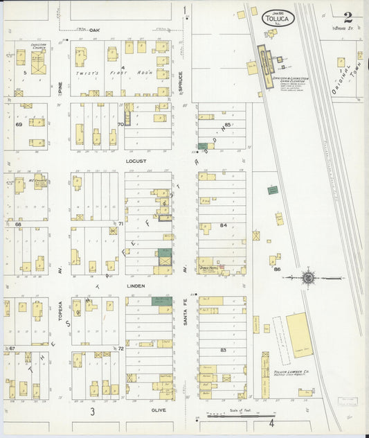 Sanborn Fire Insurance Map from Toluca, Marshall County, Illinois (1910), Sheet #0002 - Historic Sanborn Fire Insurance Map Print, vintage old map wall art, antique decor, genealogy gift, Illinois Illinois map
