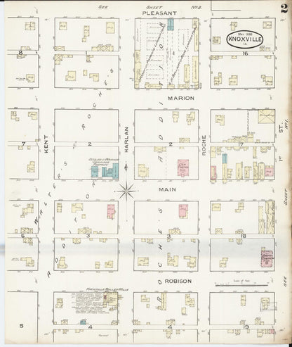 Sanborn Fire Insurance Map from Knoxville, Marion County, Iowa (1886), Sheet #0002 - Historic Sanborn Fire Insurance Map Print