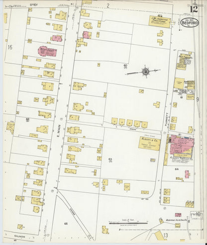 Sanborn Fire Insurance Map from Bedford, Independent Cities, Virginia (1921), Sheet #0012 - Complete Map Set gallery image, historic Sanborn map, vintage wall art, Virginia Virginia