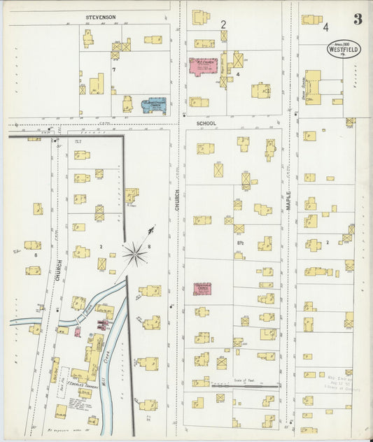 Sanborn Fire Insurance Map from Westfield, Tioga County, Pennsylvania (1900), Sheet #0003 - Historic Sanborn Fire Insurance Map Print, vintage old map wall art, antique decor, genealogy gift, Pennsylvania Pennsylvania map