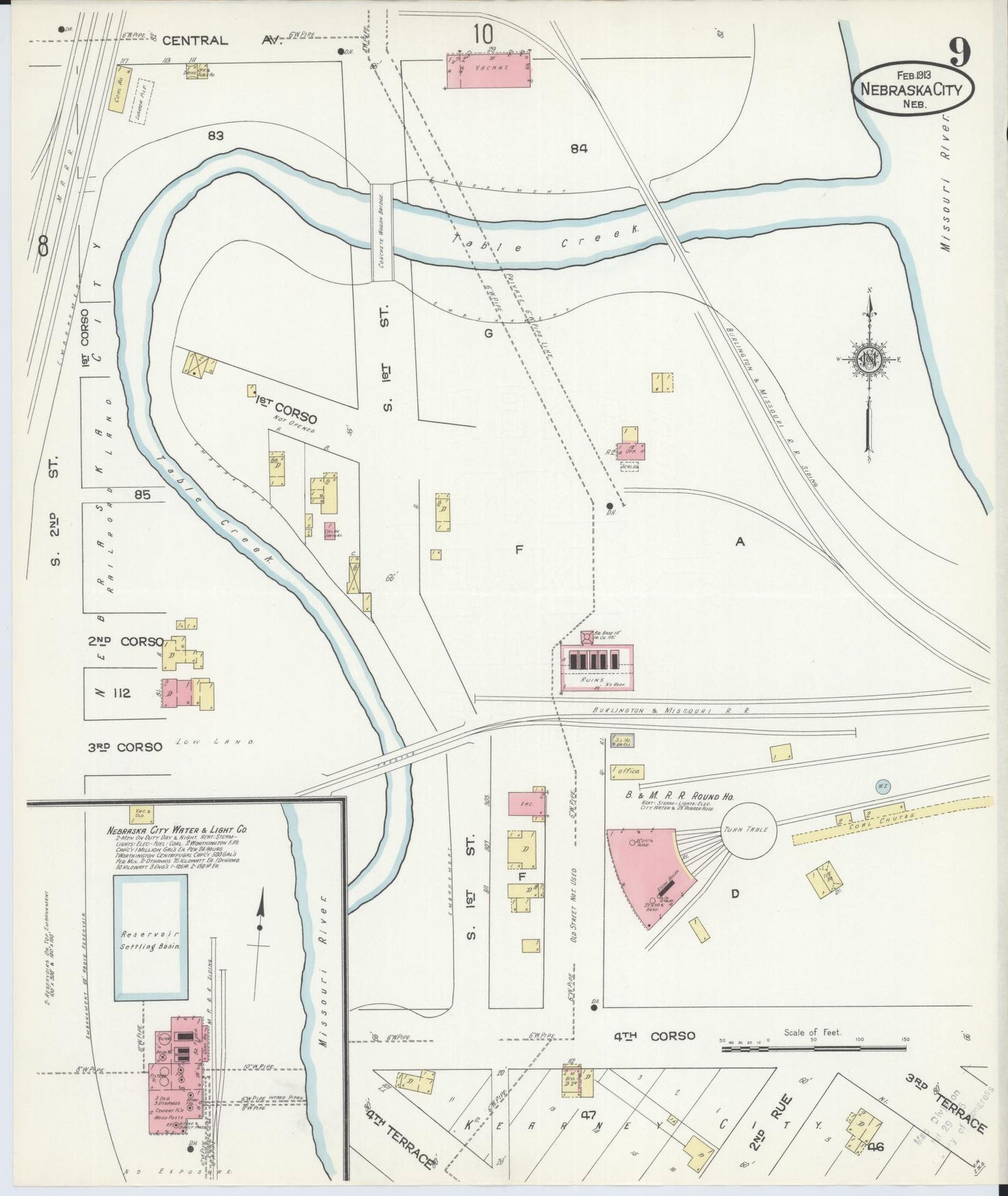 Sanborn Fire Insurance Map from Nebraska City, Otoe County, Nebraska (1913), Sheet #0009 - Complete Map Set gallery image, historic Sanborn map, vintage wall art, Nebraska Nebraska