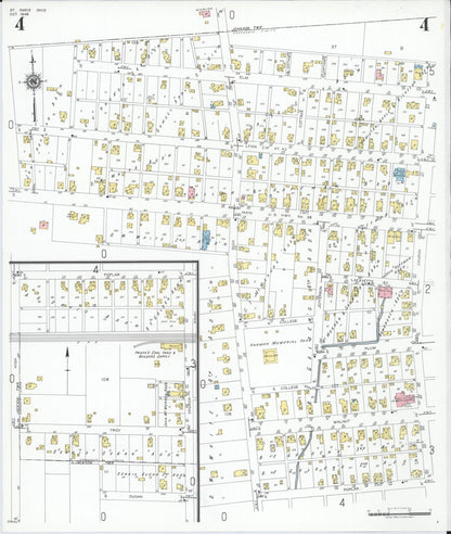 Sanborn Fire Insurance Map from Saint Paris, Champaign County, Ohio (1948), Sheet #0004 - Complete Map Set gallery image, historic Sanborn map, vintage wall art, Ohio Ohio