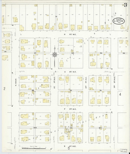 Sanborn Fire Insurance Map from Linton, Greene County, Indiana (1910), Sheet #0003 - Historic Sanborn Fire Insurance Map Print, vintage old map wall art, antique decor, genealogy gift, Indiana Indiana map