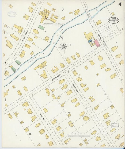 Sanborn Fire Insurance Map from Addison, Steuben County, New York (1898), Sheet #0004 - Historic Sanborn Fire Insurance Map Print, vintage old map wall art, antique decor, genealogy gift, New York New York map