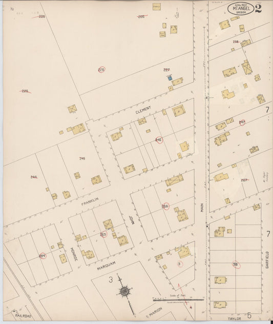 Sanborn Fire Insurance Map from Mount Angel, Marion County, Oregon (1931), Sheet #0002 - Historic Sanborn Fire Insurance Map Print, vintage old map wall art, antique decor, genealogy gift, Oregon Oregon map