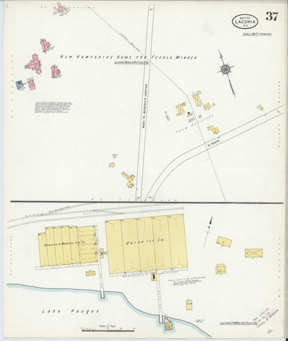 Sanborn Fire Insurance Map from Laconia, Belknap County, New Hampshire (1911), Sheet #0037 - Complete Map Set gallery image, historic Sanborn map, vintage wall art, New Hampshire New Hampshire