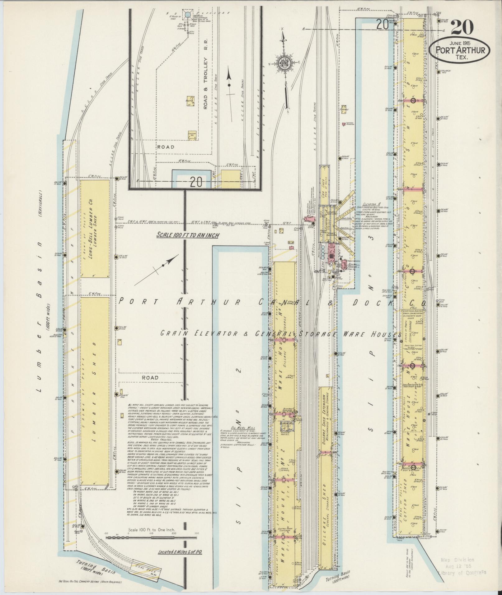Sanborn Fire Insurance Map from Port Arthur, Jefferson County, Texas (1915), Sheet #0020 - Complete Map Set gallery image, historic Sanborn map, vintage wall art, Texas Texas